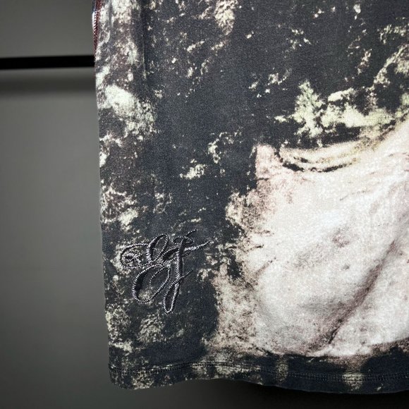 Elvis + Jesus Last Supper Black and White Graphic Art T-Shirt Size M - Picture 6 of 7